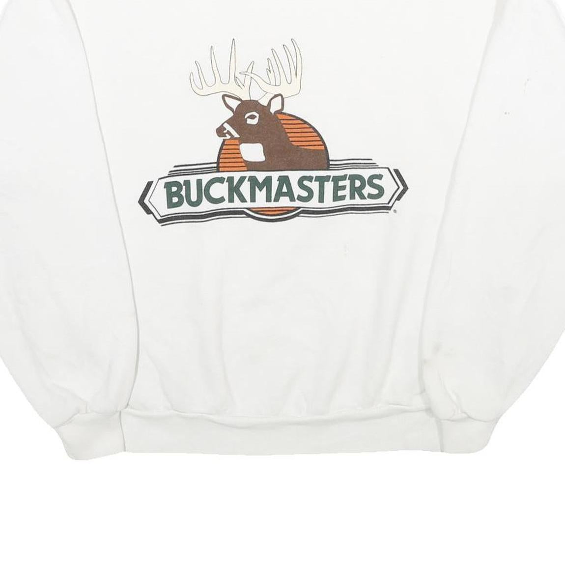 JERZEES Mens White Buckmasters Crew Neck XL Cotton Blend Sweatshirt