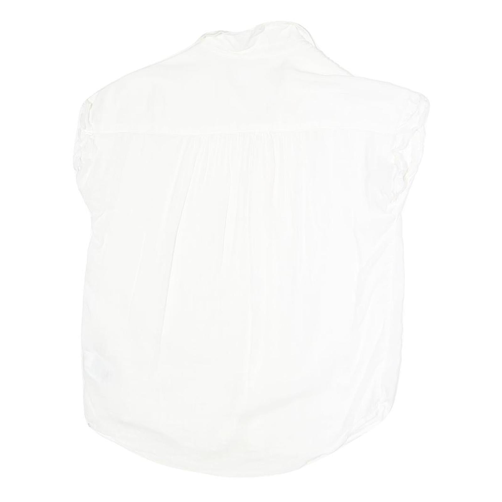 GAP Womens White Basic Cap Sleeve Collared Shirt XXS Casual Cotton Blend