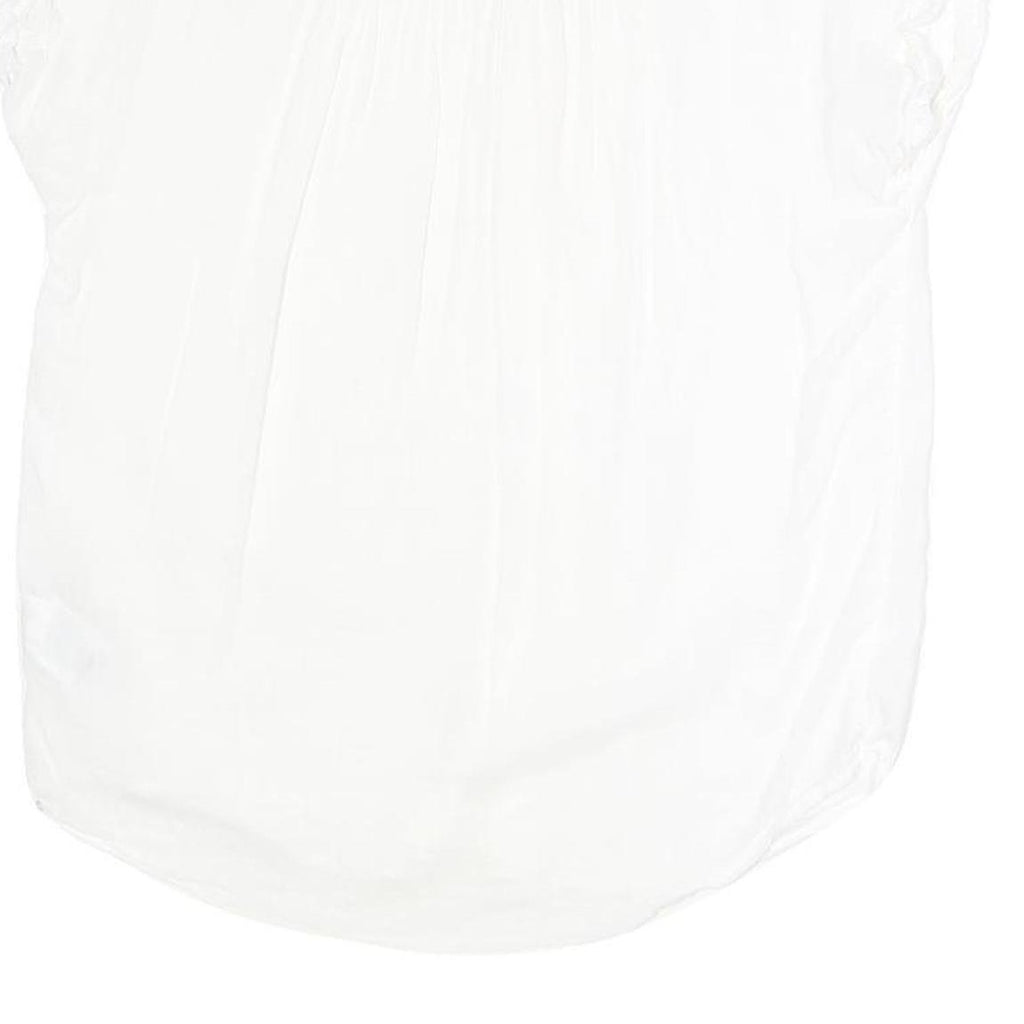 GAP Womens White Basic Cap Sleeve Collared Shirt XXS Casual Cotton Blend