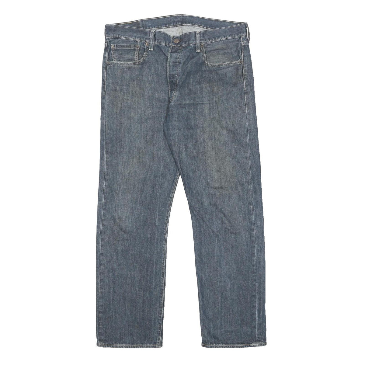 LEVI'S 501 Mens Jeans Blue Regular Straight Denim Medium W36 L30 Classic Button