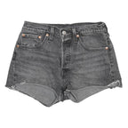 LEVI'S Womens Shorts Black Denim Cut-Off S W27 Casual Summer Cotton Blend