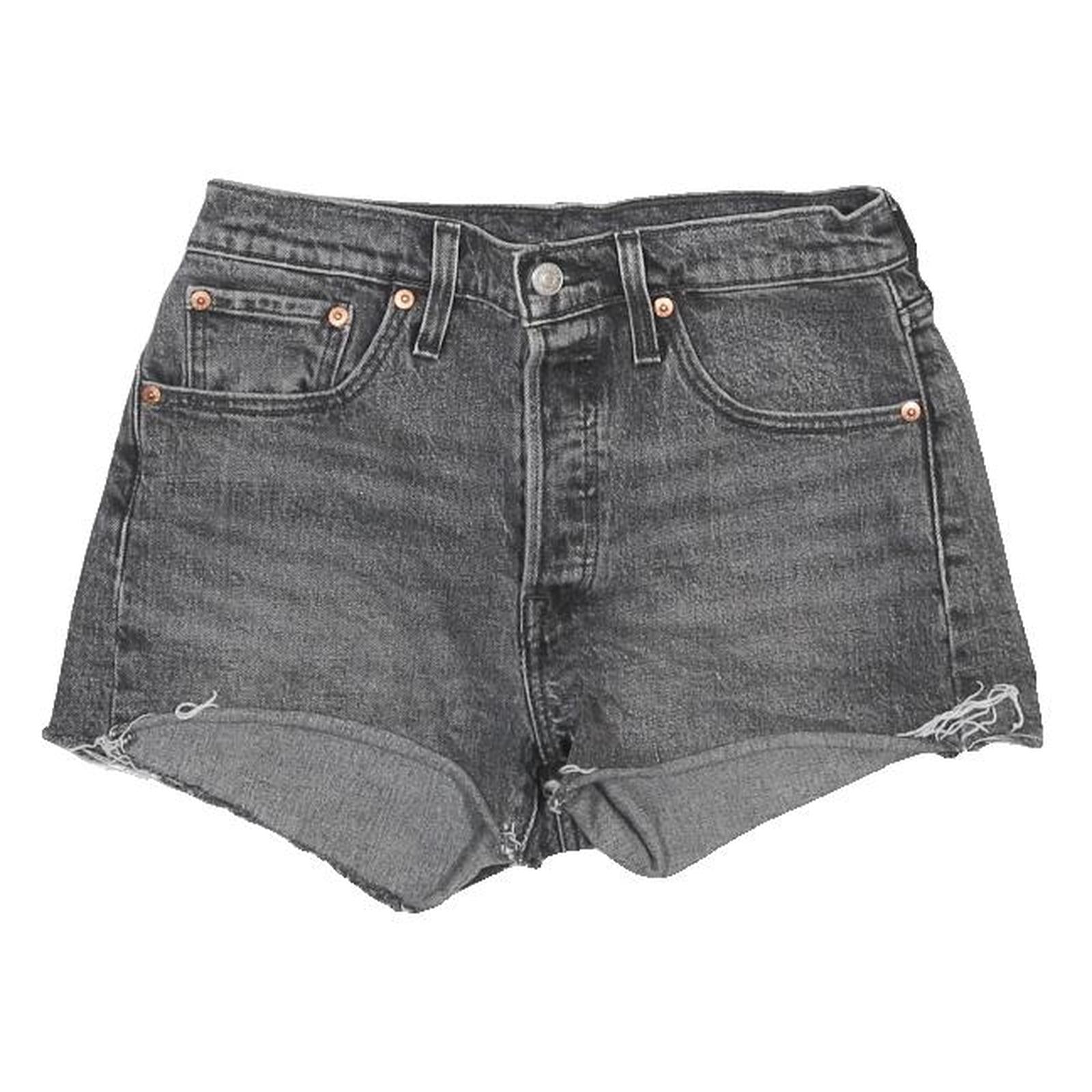 LEVI'S Womens Shorts Black Denim Cut-Off S W27 Casual Summer Cotton Blend