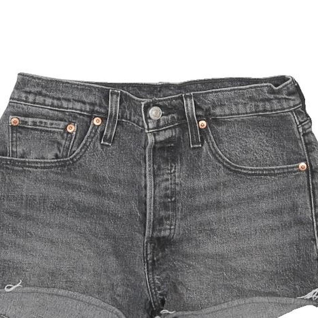 LEVI'S Womens Shorts Black Denim Cut-Off S W27 Casual Summer Cotton Blend