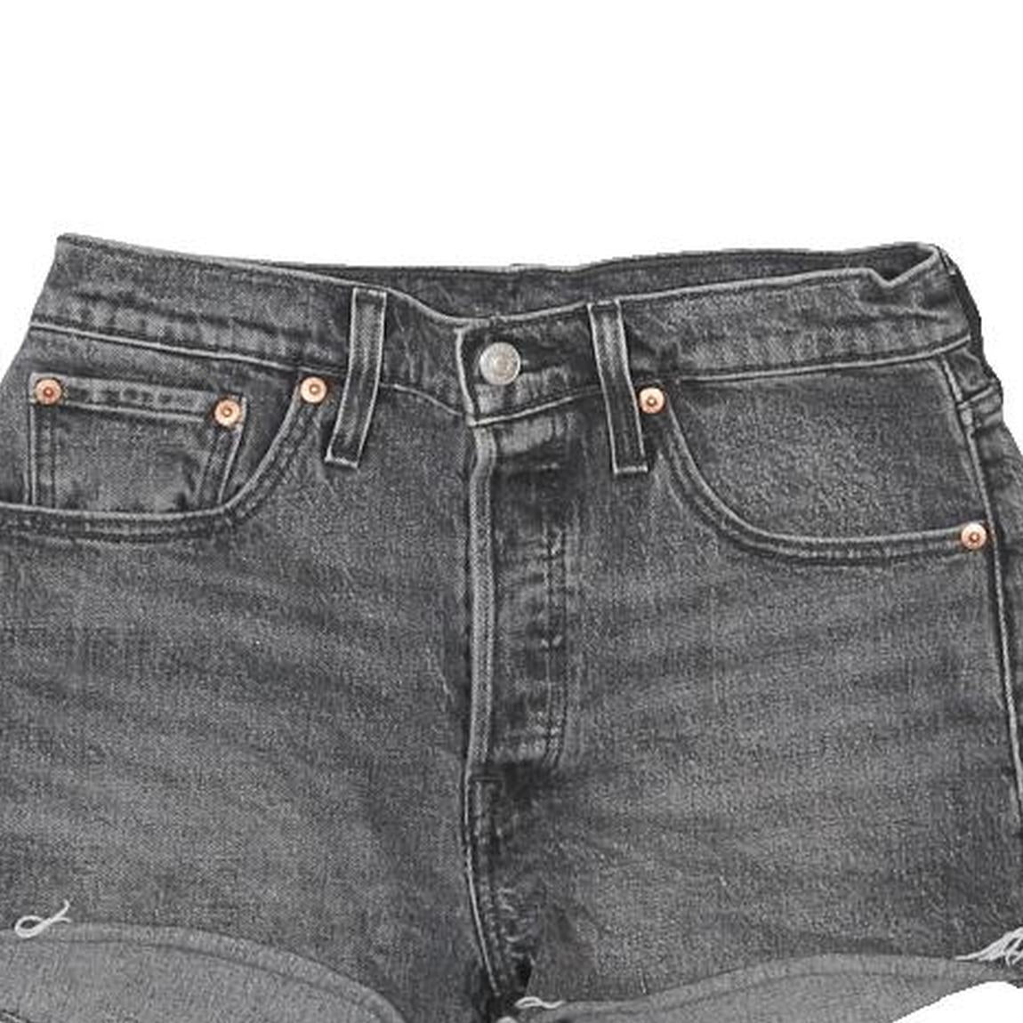 LEVI'S Womens Shorts Black Denim Cut-Off S W27 Casual Summer Cotton Blend
