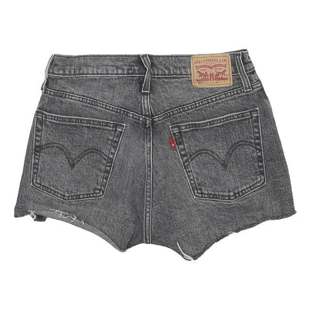 LEVI'S Womens Shorts Black Denim Cut-Off S W27 Casual Summer Cotton Blend