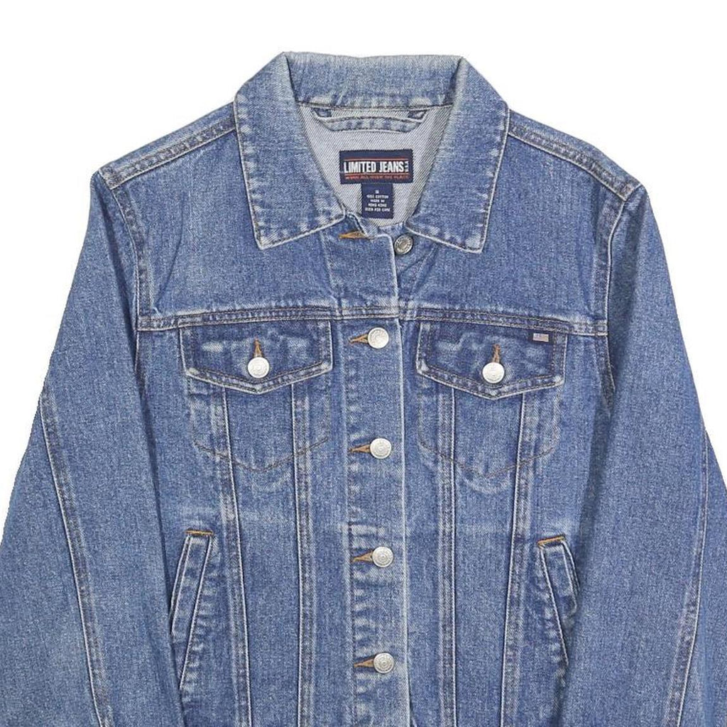 LIMITED JEANS Womens Blue Denim Cotton Button Jacket S Classic Vintage Style