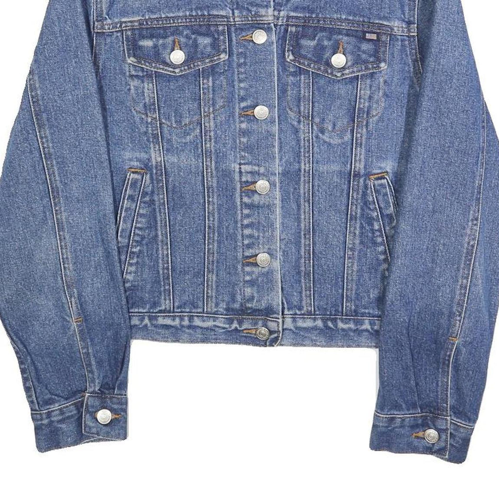 LIMITED JEANS Womens Blue Denim Cotton Button Jacket S Classic Vintage Style