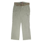 LEE COOPER Mens Cotton Blend Light Green Relaxed Cargo Trousers W35 L33