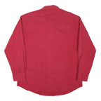 WRANGLER Mens Red Cotton Blend Shirt M Long Sleeve Button Front Casual