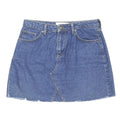 BDG Womens Blue Denim Mini Cotton Skirt M Raw Hem Casual Everyday Style