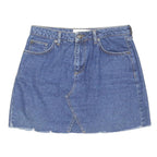 BDG Womens Blue Denim Mini Cotton Skirt M Raw Hem Casual Everyday Style
