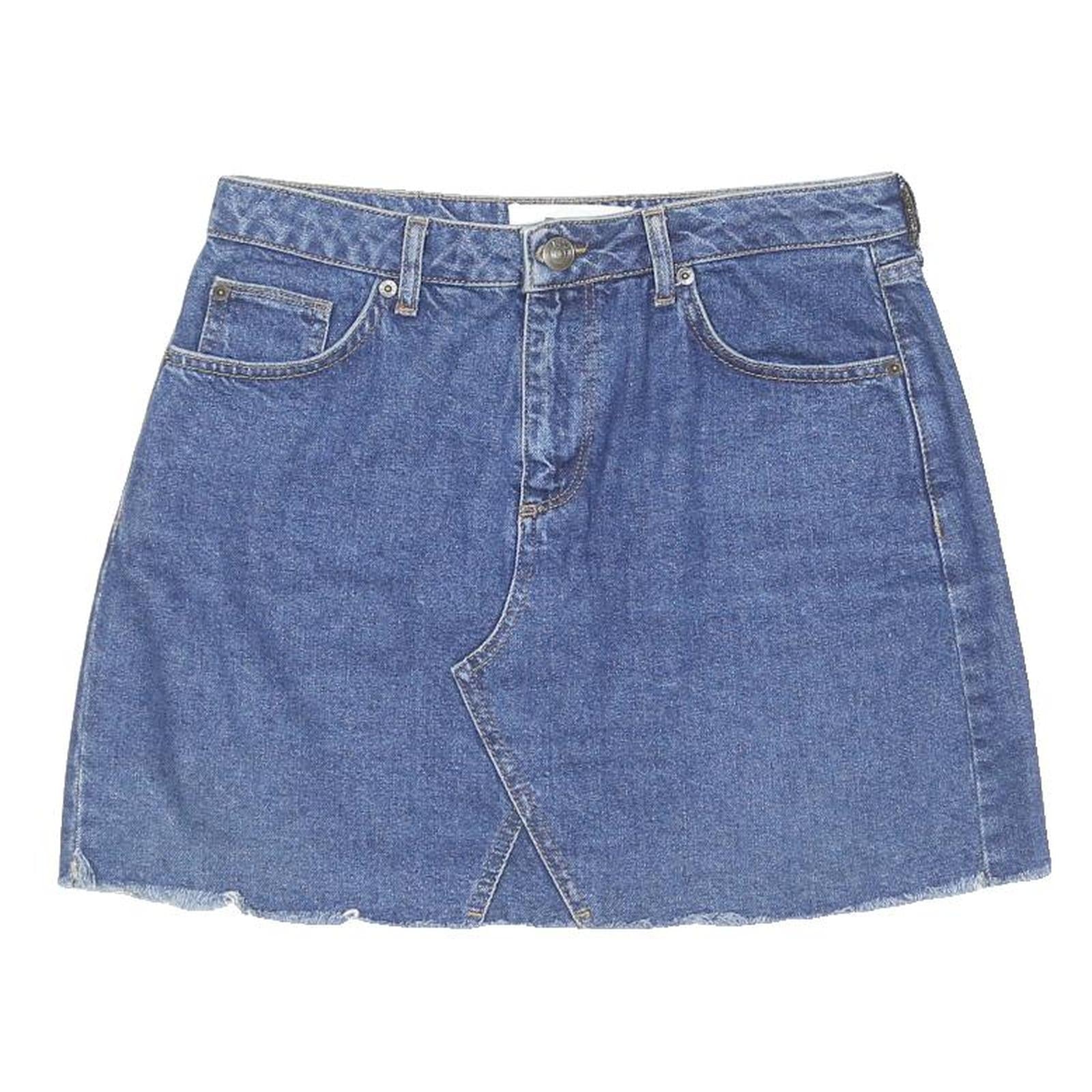 BDG Womens Blue Denim Mini Cotton Skirt M Raw Hem Casual Everyday Style