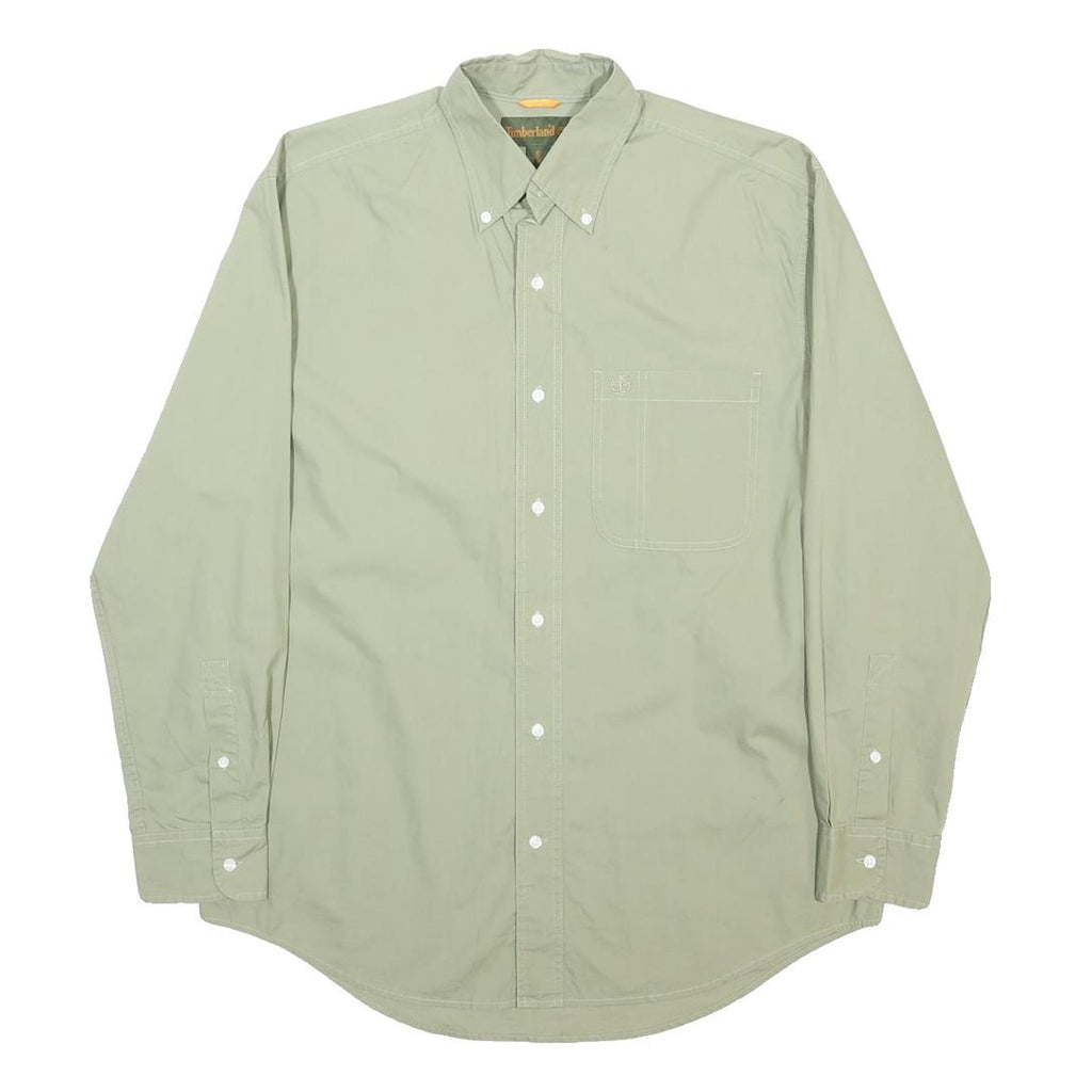TIMBERLAND Mens Green S Cotton Casual Button Down Shirt Pocket