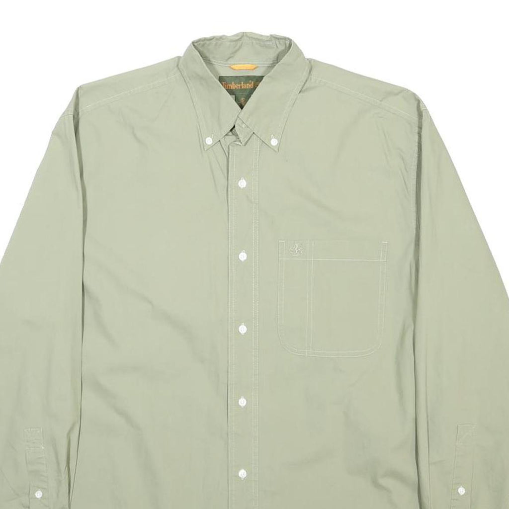 TIMBERLAND Mens Green S Cotton Casual Button Down Shirt Pocket