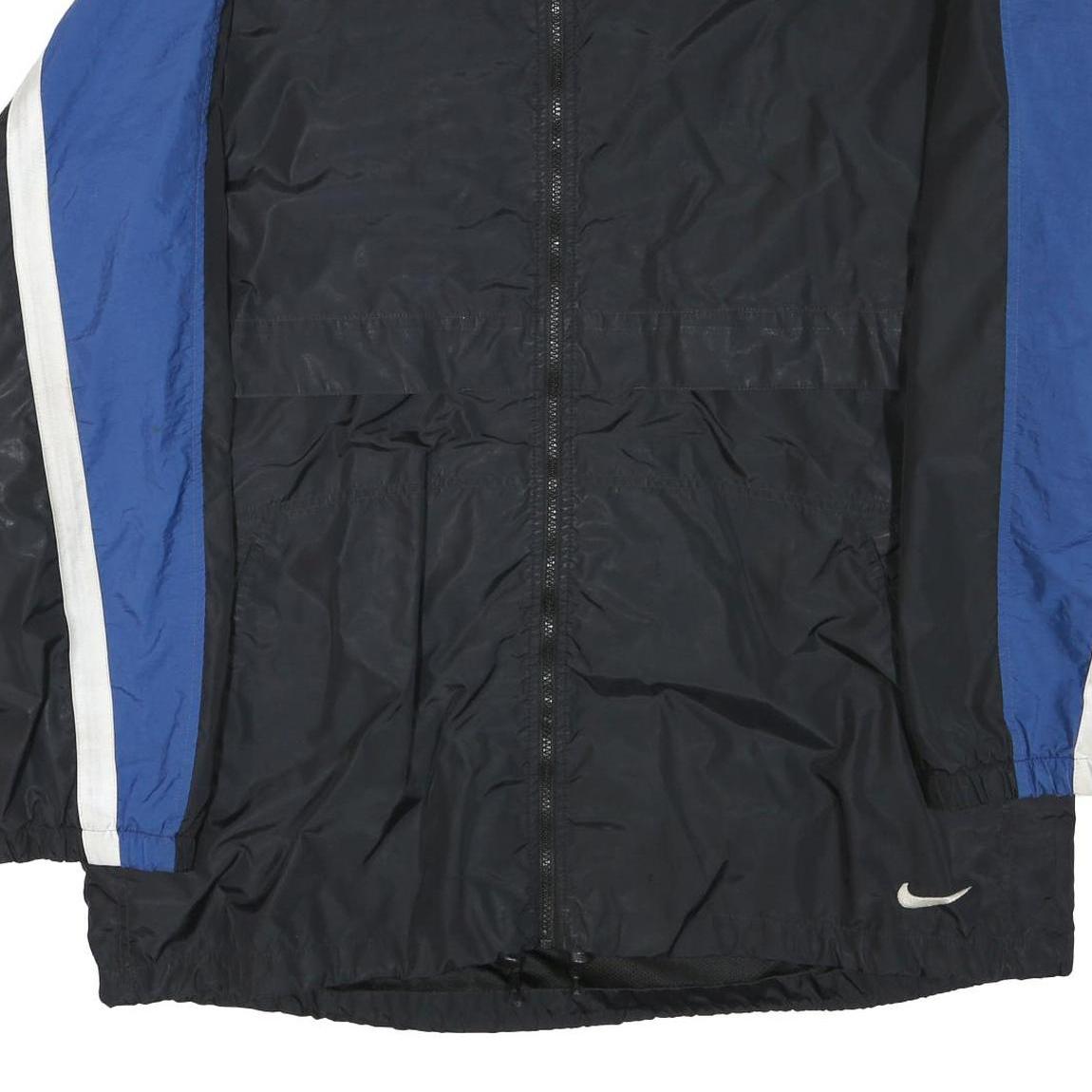 NIKE Mens Black & Blue Zip Front Polyester Blend Jacket XL Lightweight