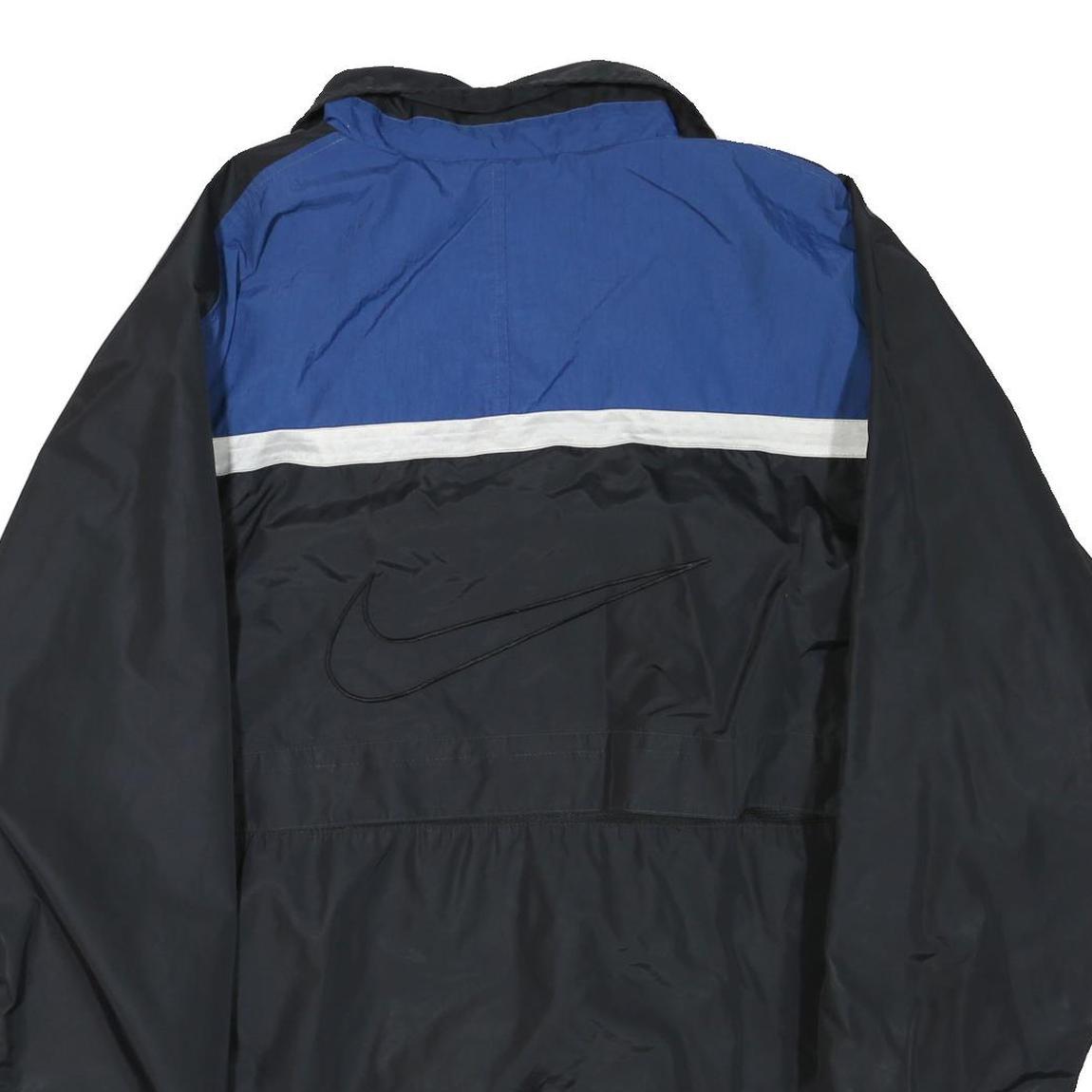 NIKE Mens Black & Blue Zip Front Polyester Blend Jacket XL Lightweight