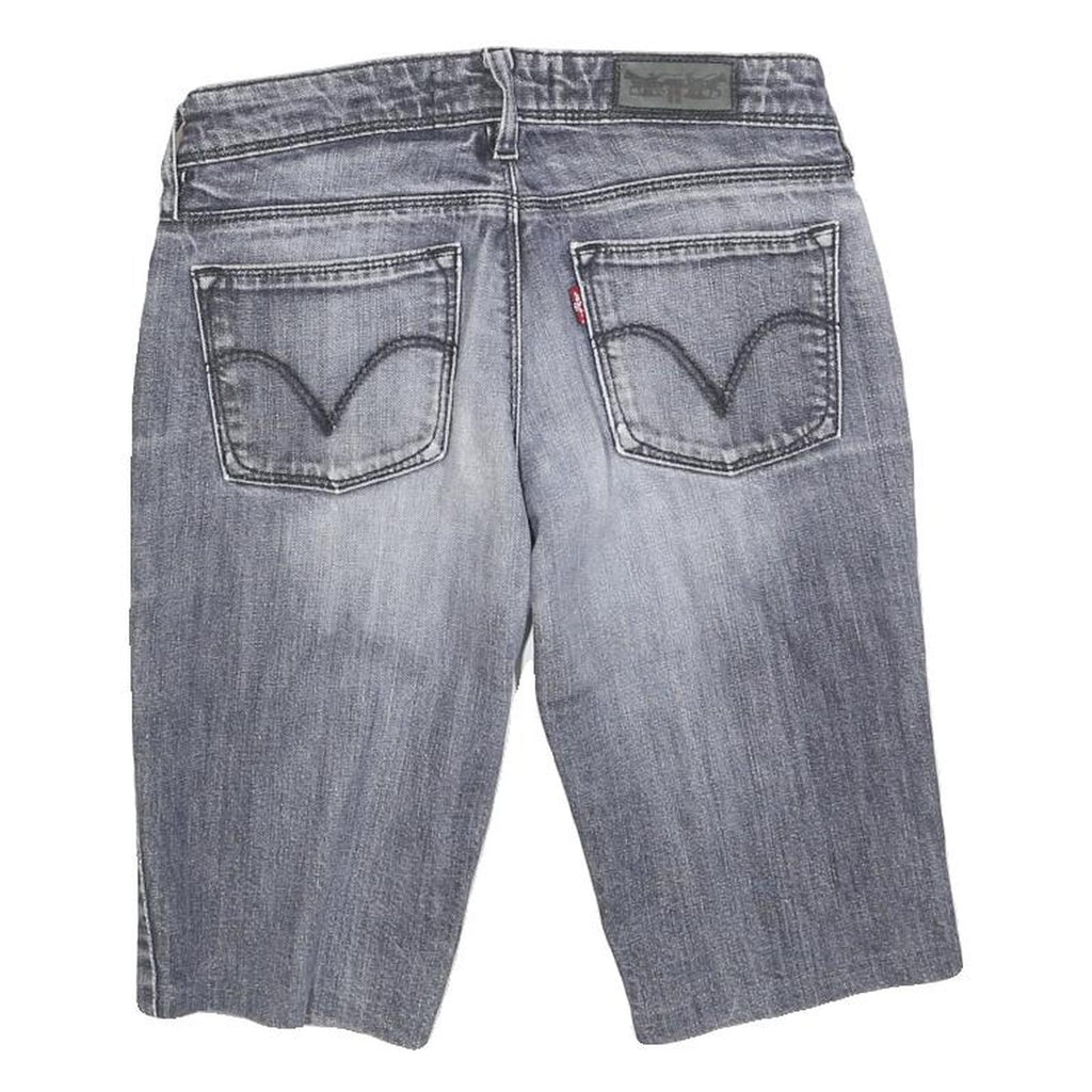 LEVI'S Womens Denim Grey Boot Cut Shorts XS W26 Casual Cotton Blend
