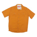 WRANGLER Mens Orange Short Sleeve Shirt S Cotton Blend Casual Button Front