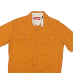 WRANGLER Mens Orange Short Sleeve Shirt S Cotton Blend Casual Button Front