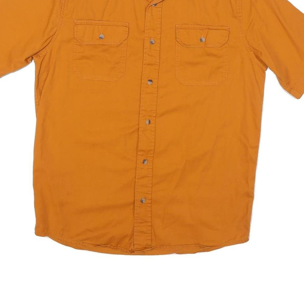 WRANGLER Mens Orange Short Sleeve Shirt S Cotton Blend Casual Button Front