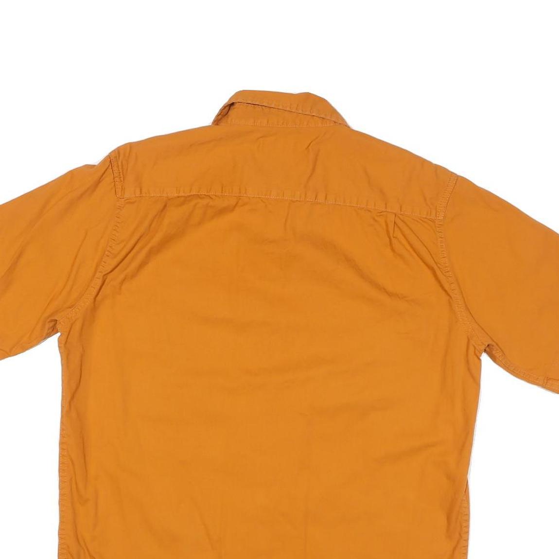 WRANGLER Mens Orange Short Sleeve Shirt S Cotton Blend Casual Button Front