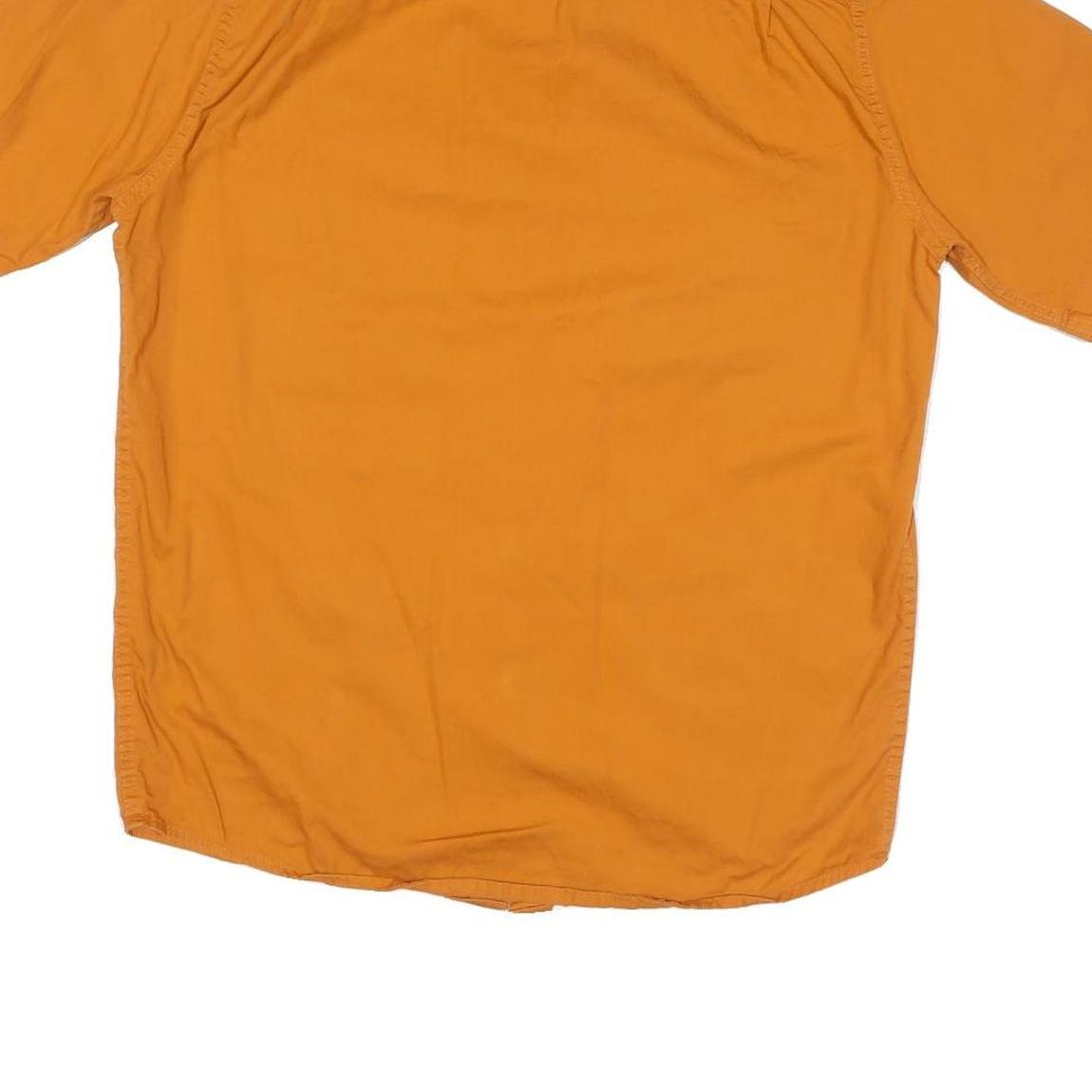 WRANGLER Mens Orange Short Sleeve Shirt S Cotton Blend Casual Button Front