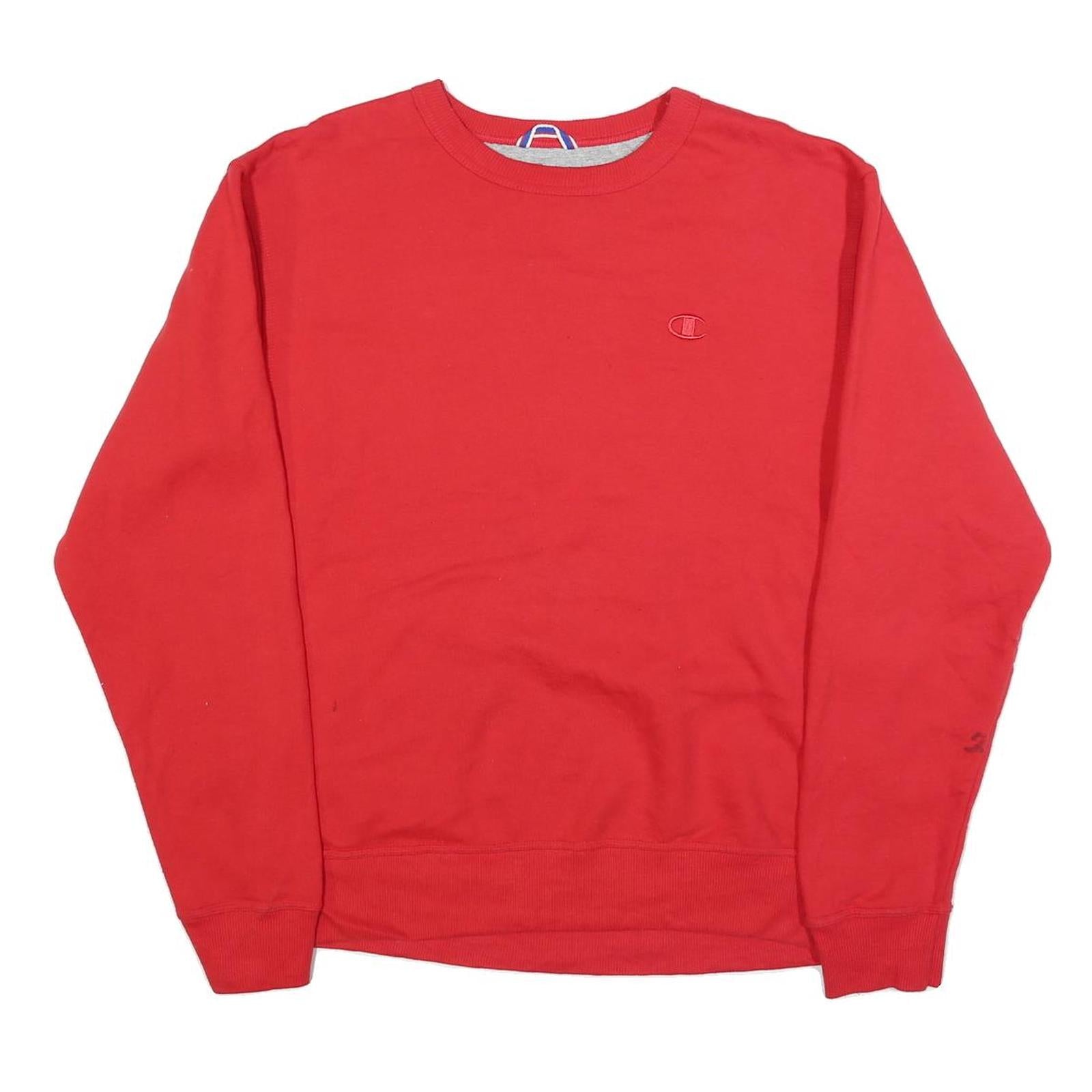 CHAMPION Mens Red Crew Neck M Cotton Blend Sweatshirt Pullover Casual