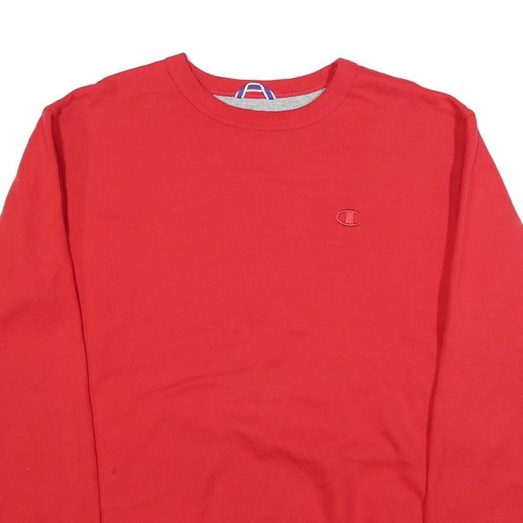 CHAMPION Mens Red Crew Neck M Cotton Blend Sweatshirt Pullover Casual