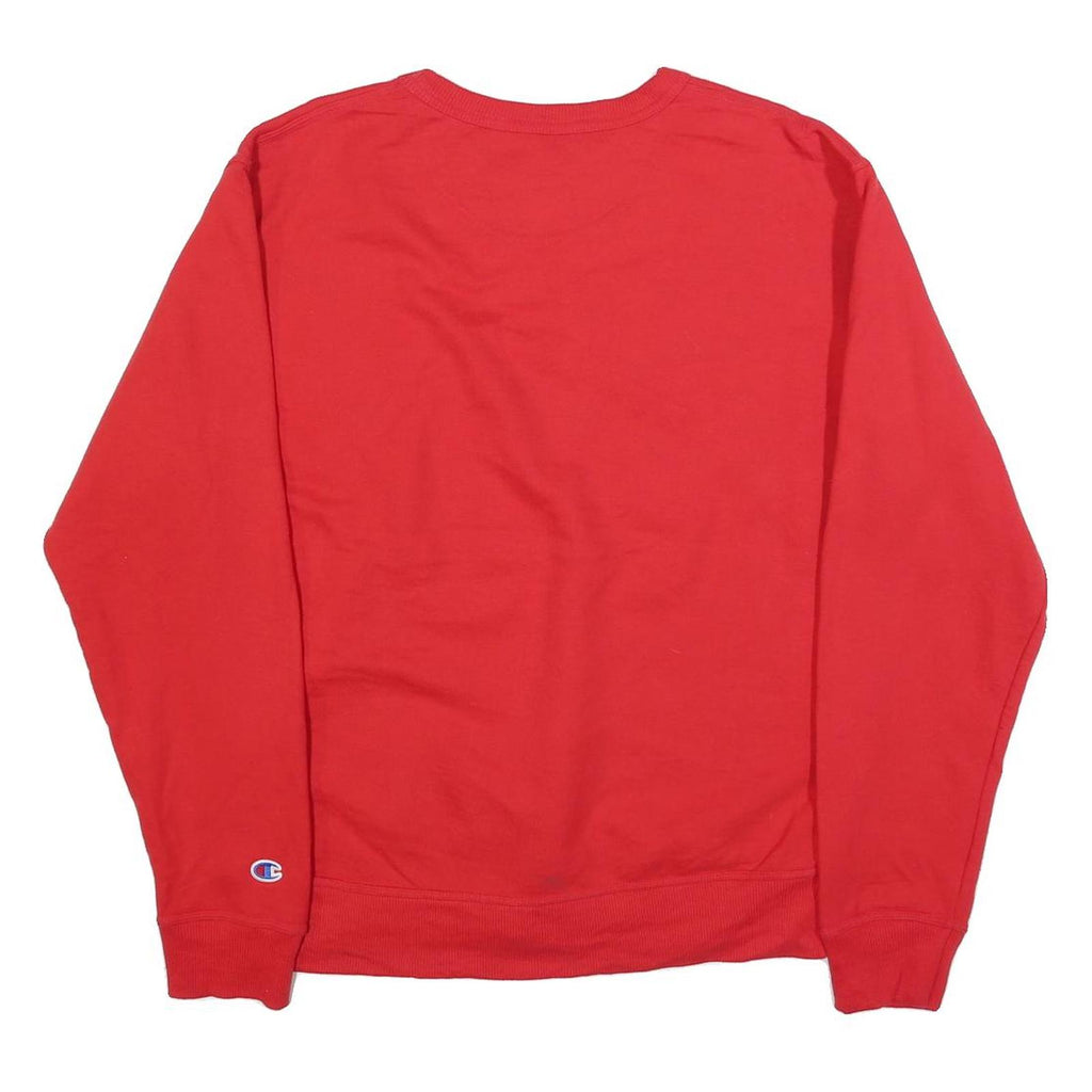 CHAMPION Mens Red Crew Neck M Cotton Blend Sweatshirt Pullover Casual