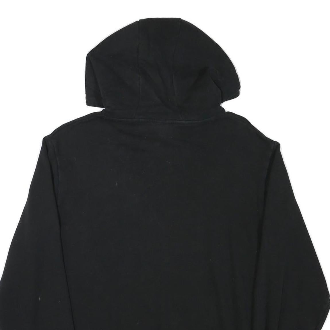 ELLESSE Womens Black Hoodie UK 14 Cotton Blend Pullover Sweatshirt