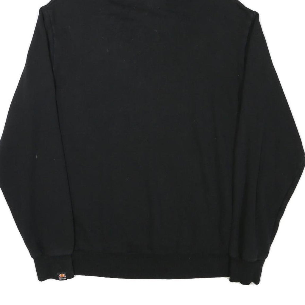 ELLESSE Womens Black Hoodie UK 14 Cotton Blend Pullover Sweatshirt