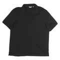 CALVIN KLEIN Mens Black Short Sleeve Plain Polo Shirt L Cotton Casual