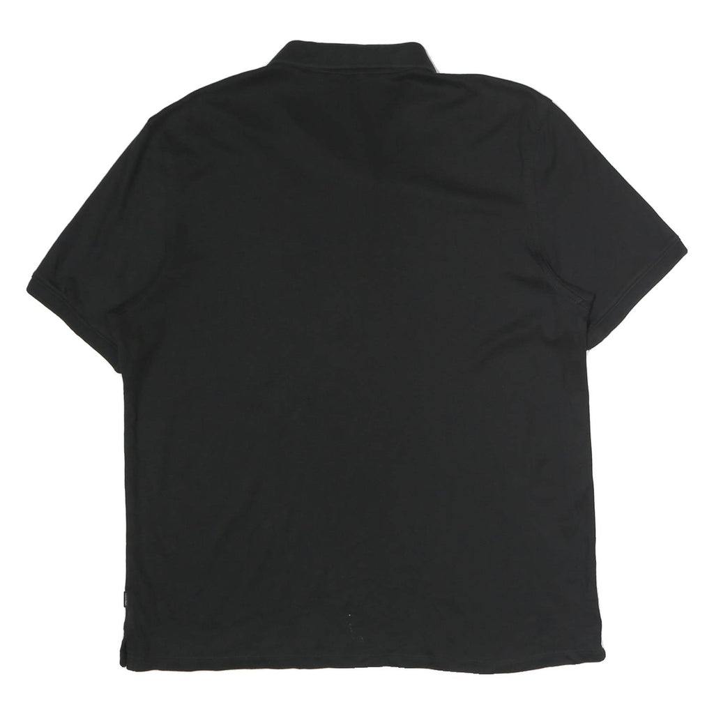 CALVIN KLEIN Mens Black Short Sleeve Plain Polo Shirt L Cotton Casual