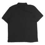 CALVIN KLEIN Mens Black Short Sleeve Plain Polo Shirt L Cotton Casual