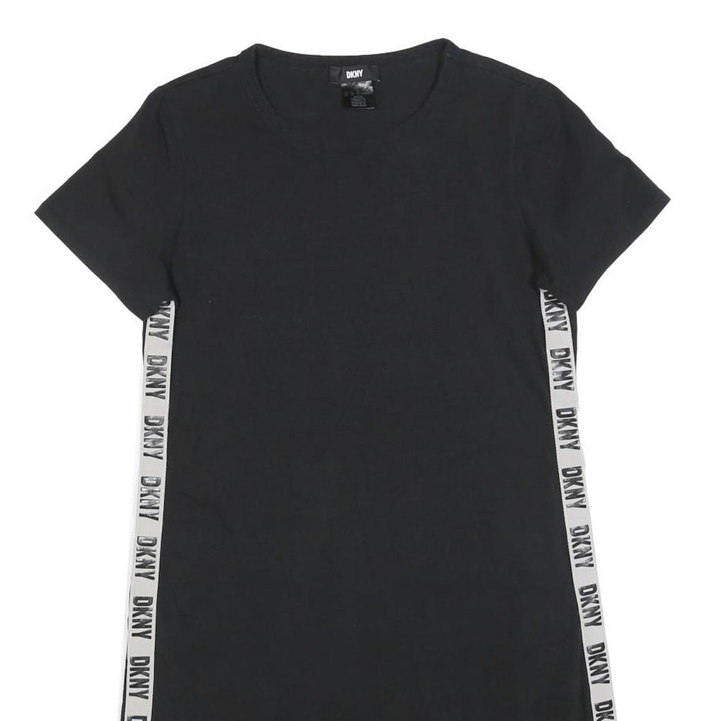 DKNY Womens Black & White Casual Cotton Blend T-Shirt Dress Short Sleeve M
