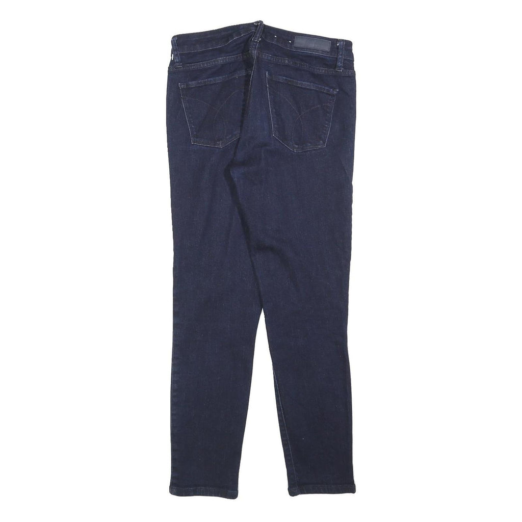 CALVIN KLEIN Womens Slim Blue Denim Jeans W28 L26 Zip Cotton Blend Classic Fit