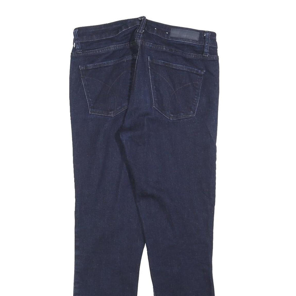 CALVIN KLEIN Womens Slim Blue Denim Jeans W28 L26 Zip Cotton Blend Classic Fit