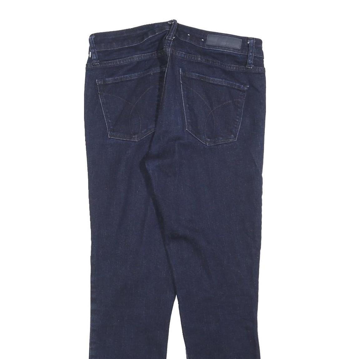 CALVIN KLEIN Womens Slim Blue Denim Jeans W28 L26 Zip Cotton Blend Classic Fit