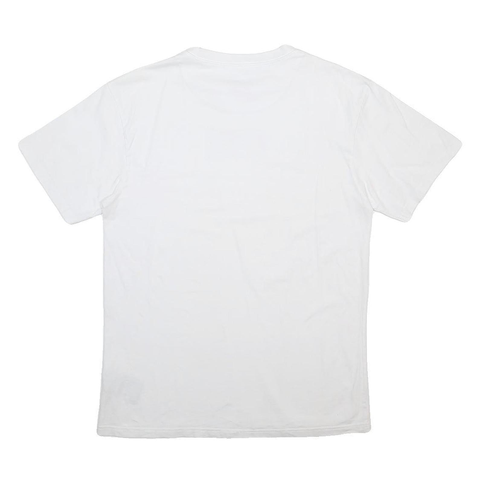KARL KANI Mens White S Graphic T-Shirt Short Sleeve Crew Neck Cotton Blend