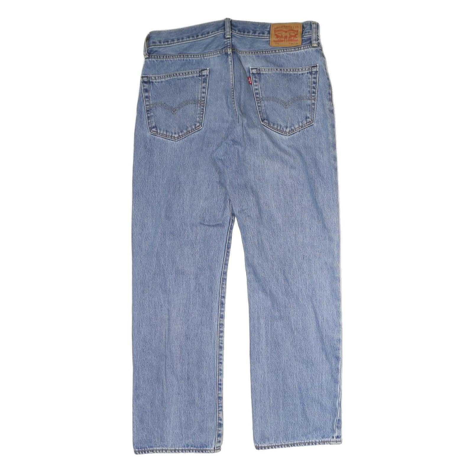 LEVI'S 751 Mens Jeans Blue Regular Straight Denim Medium W34 L30 Classic Cotton