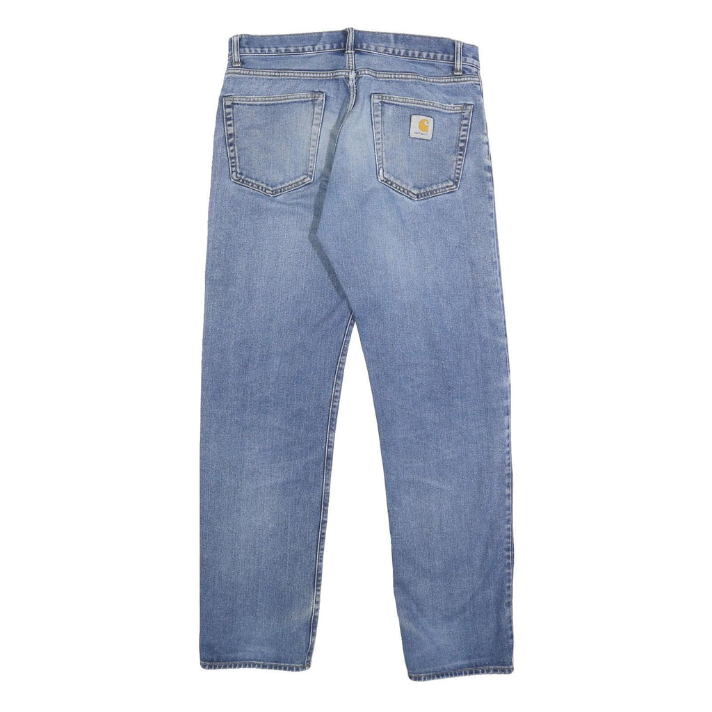 CARHARTT Mens Jeans Blue Regular Straight Denim Medium W33 L32 Zip Cotton