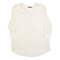 ZARA Womens White Basic Shirt Long Sleeve V-Neck Size S Lightweight Casual