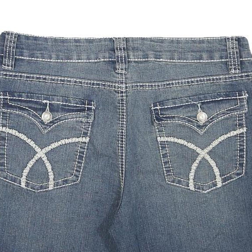 BLUE CRUSH Womens Denim Blue Casual Shorts L W31 Distressed Rolled Hem