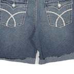 BLUE CRUSH Womens Denim Blue Casual Shorts L W31 Distressed Rolled Hem