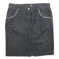 BOSS HUGO BOSS Womens Black Denim Mini Cotton Skirt UK 12 Stylish Casual
