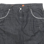 BOSS HUGO BOSS Womens Black Denim Mini Cotton Skirt UK 12 Stylish Casual