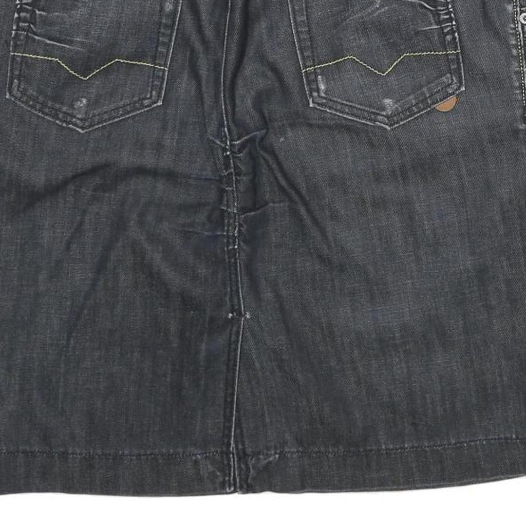 BOSS HUGO BOSS Womens Black Denim Mini Cotton Skirt UK 12 Stylish Casual