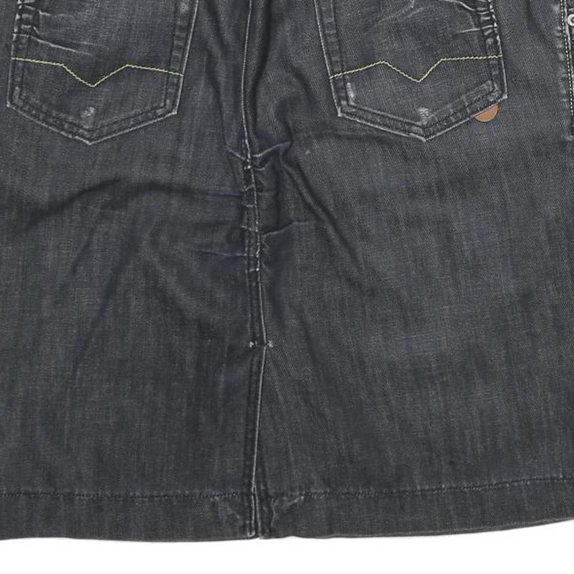 BOSS HUGO BOSS Womens Black Denim Mini Cotton Skirt UK 12 Stylish Casual