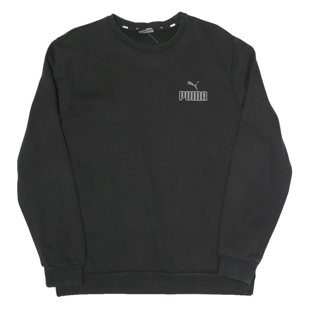 PUMA Mens Black Cotton Blend Crew Neck M Sports Logo Sweatshirt Casual