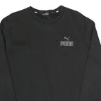 PUMA Mens Black Cotton Blend Crew Neck M Sports Logo Sweatshirt Casual